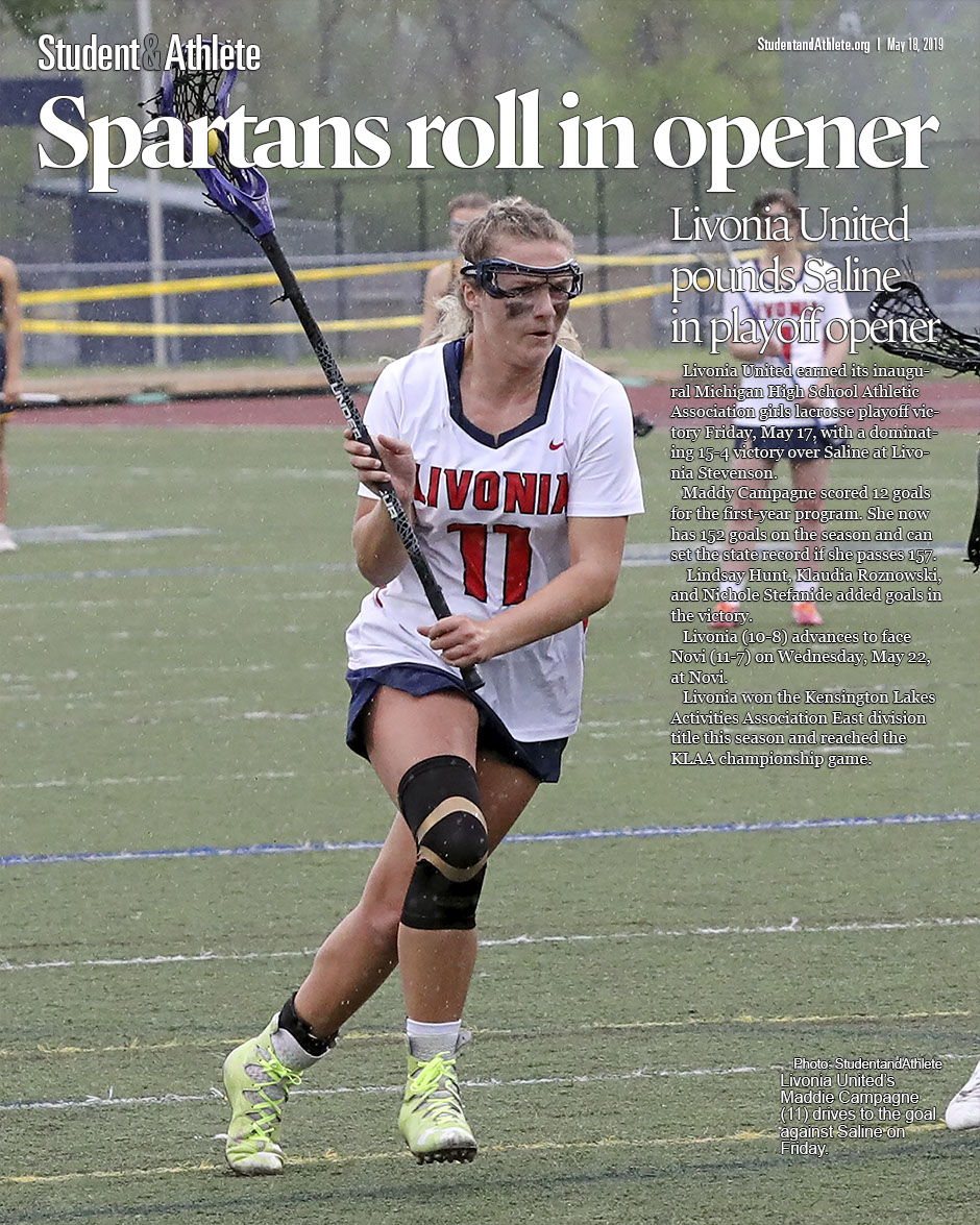 Girls lacrosse: Livonia United pounds Saline 15-4 in MHSAA pre-regional on Friday, May 17, 2019